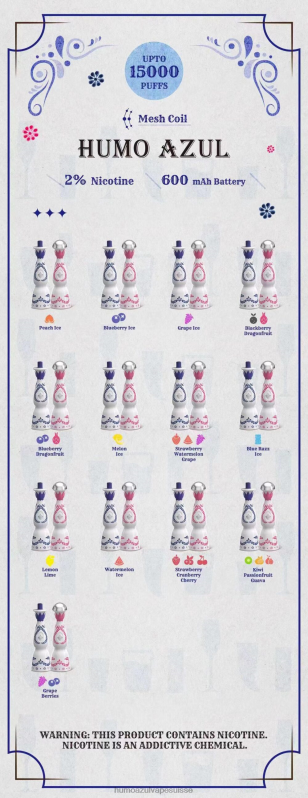 Humo Azul Vape Suisse jetable - Humo Azul 15000 bouffées 880801